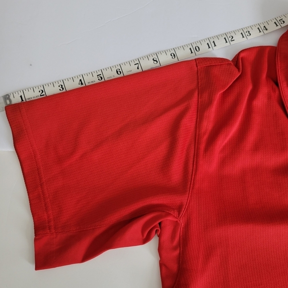 Nike Sphere Dry Men's Golf Bright Red Casual Polo Short Sleeve Shirt - Picture 5 of 8